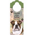 Bulldog Wooden Doorknob Hanger