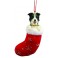 Border Collie in Christmas Stocking - size 10cm